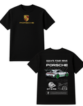 Porsche Themed Oversized Tshirt- 100% Cotton || 240 Gsm French terry