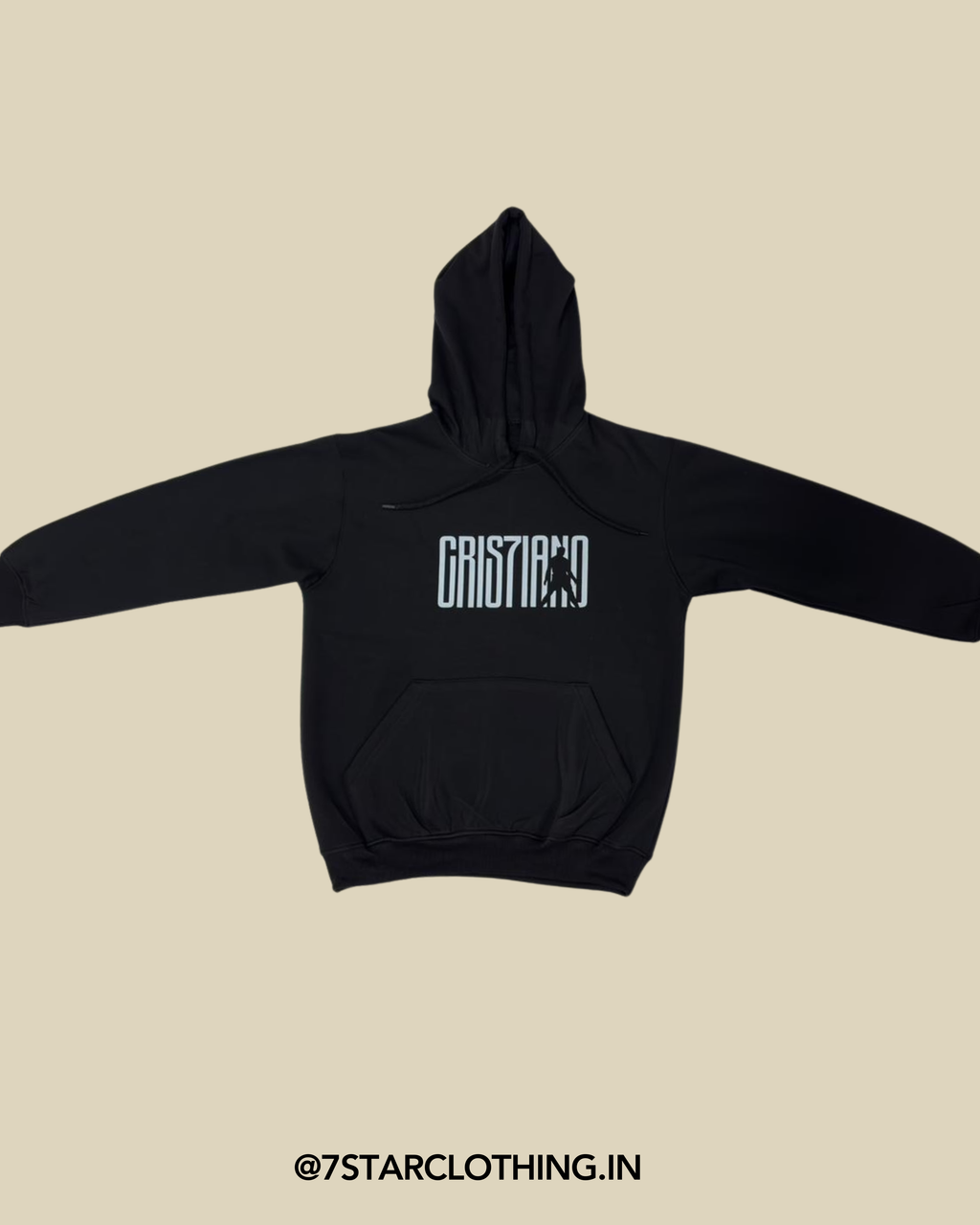 Christiano Ronaldo Themed Hoodie in Premium Fabric Black Color || 100% Cotton || Warm & Cosy