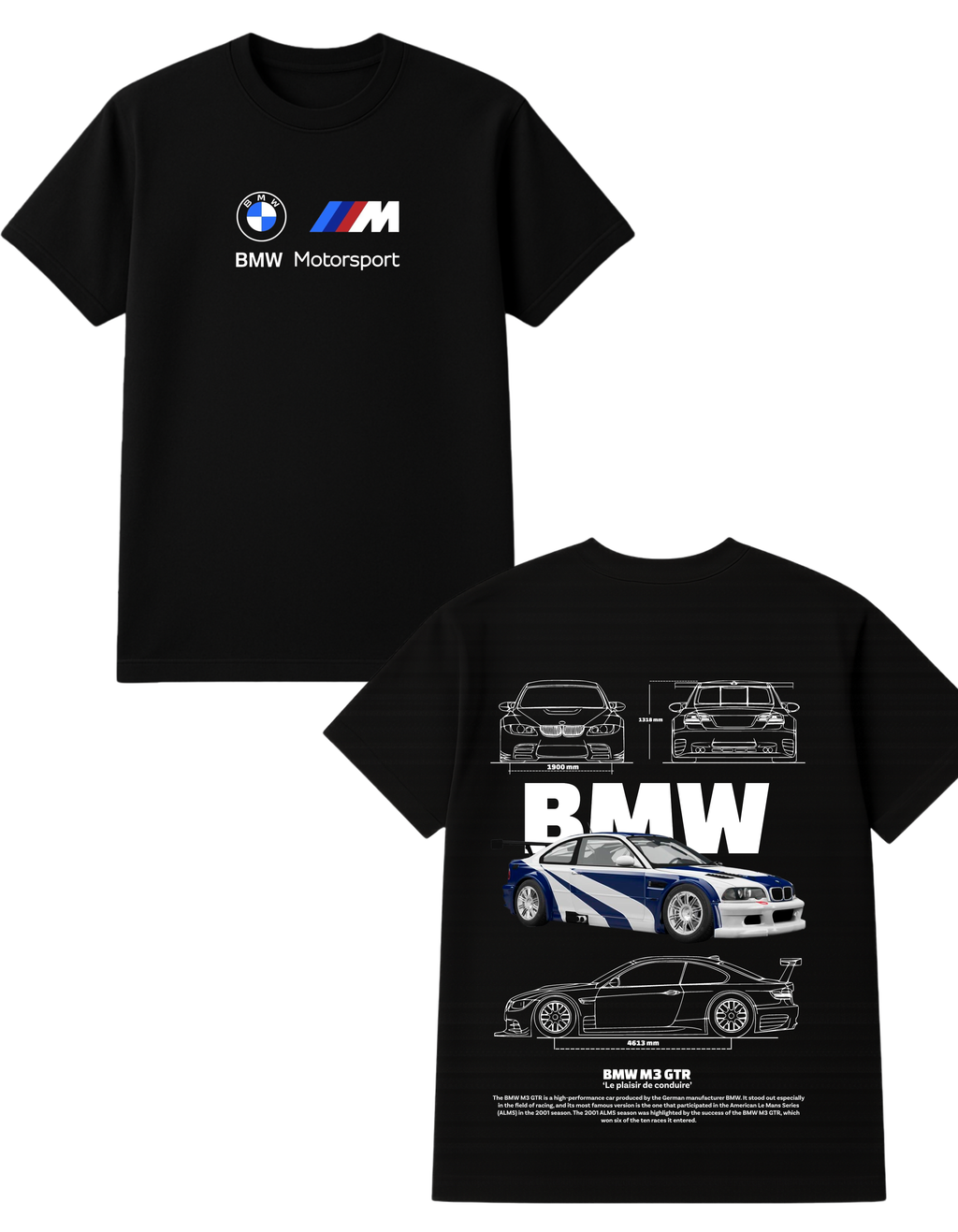 BMW Themed Oversized Tshirt- 100% Cotton || 240 Gsm French terry