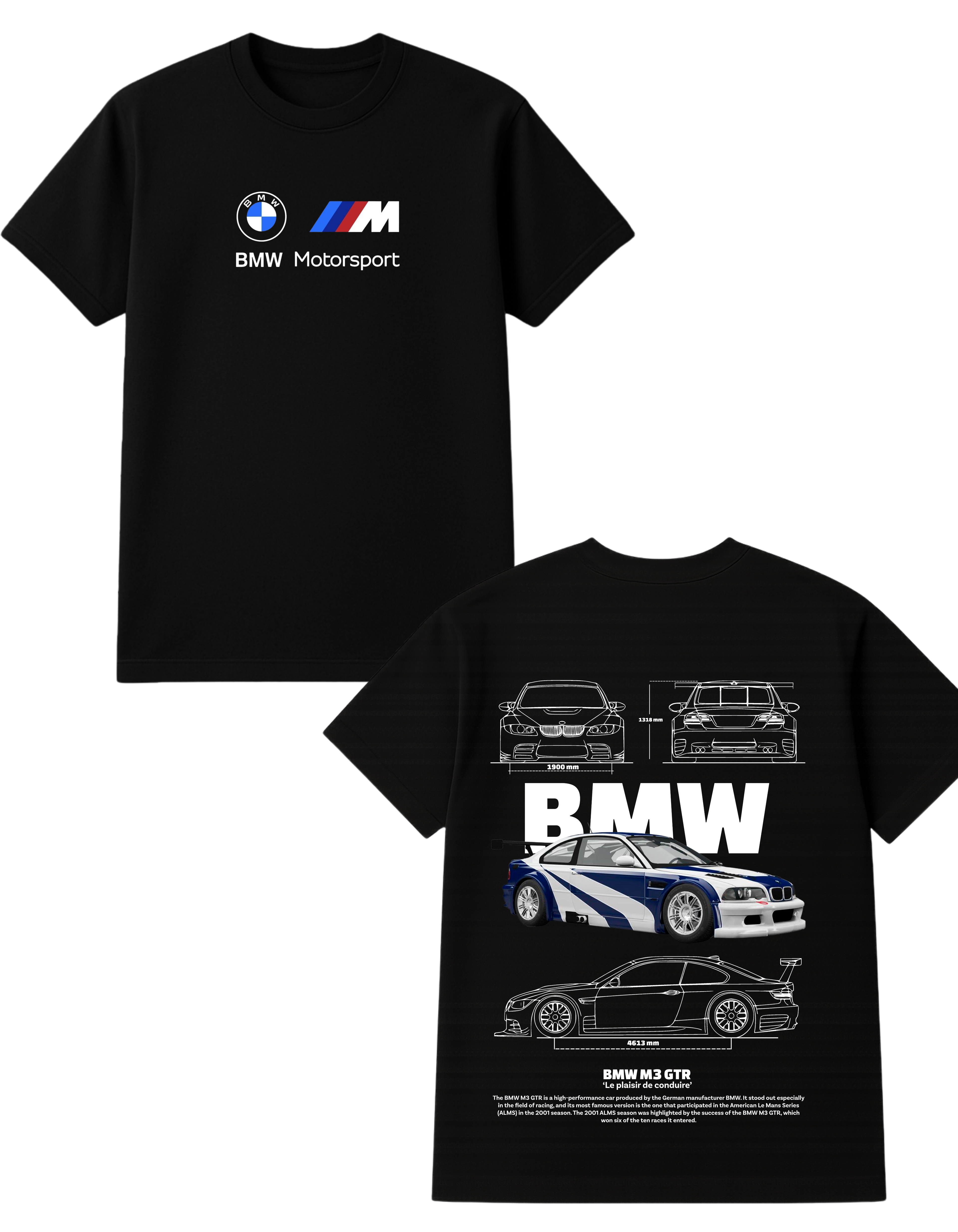 BMW Themed Oversized Tshirt- 100% Cotton || 240 Gsm French terry