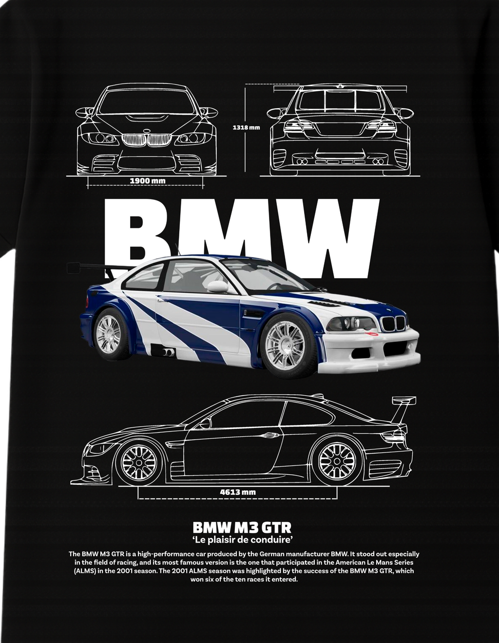 BMW Themed Oversized Tshirt- 100% Cotton || 240 Gsm French terry