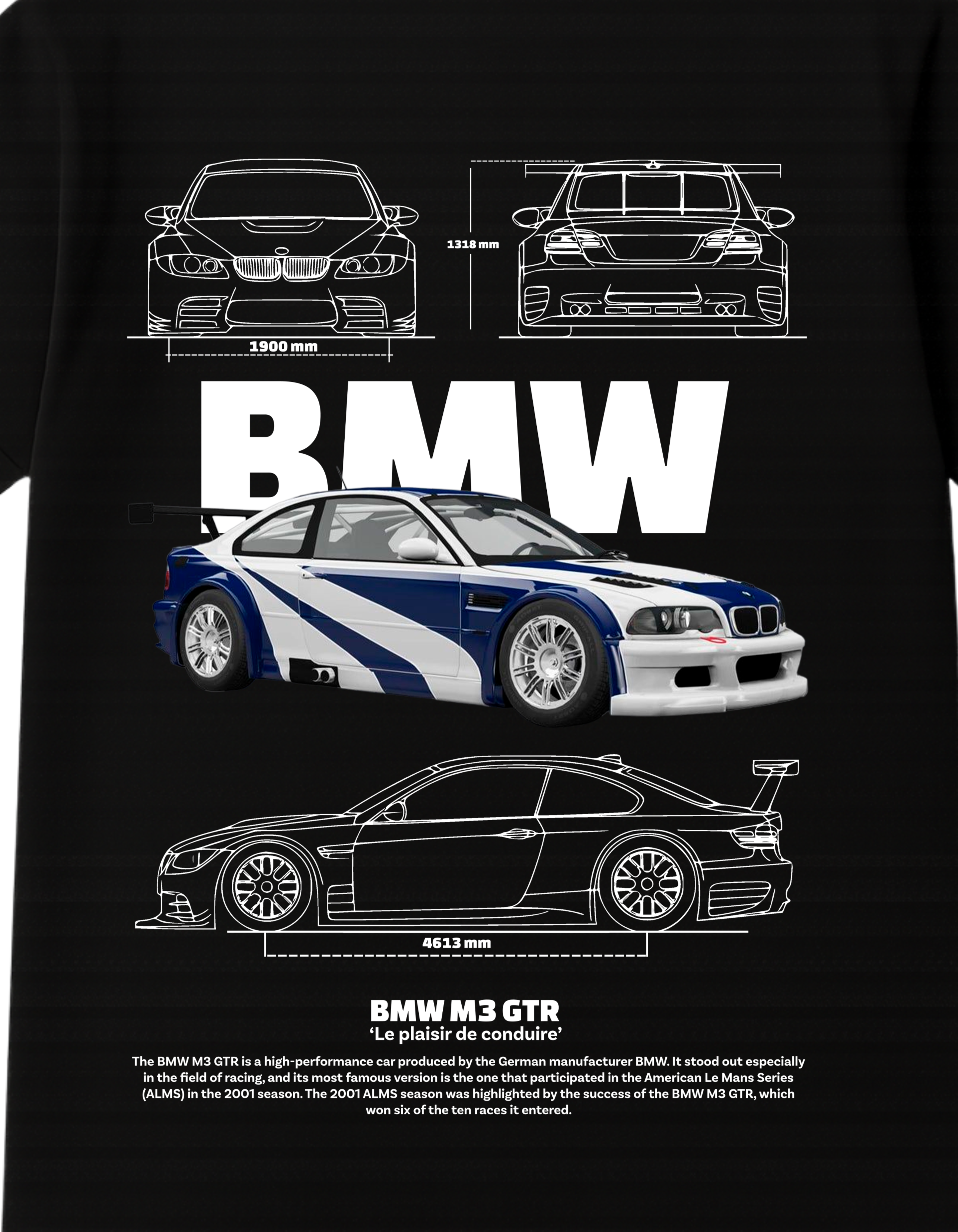 BMW Themed Oversized Tshirt- 100% Cotton || 240 Gsm French terry