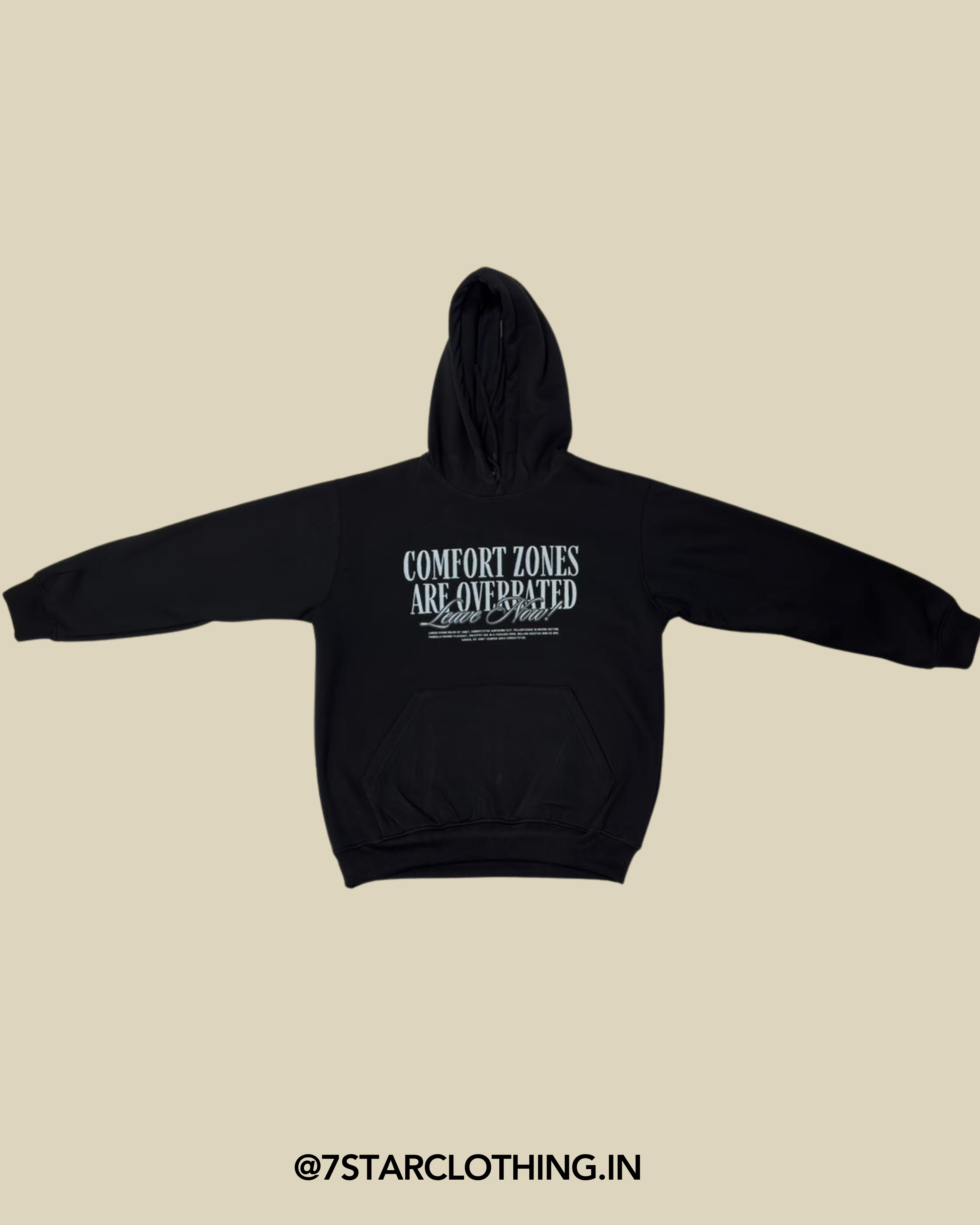 Comfort zone are overrated Design Premium hoodie in Black Color || 100% Cotton || Warm & Cosy