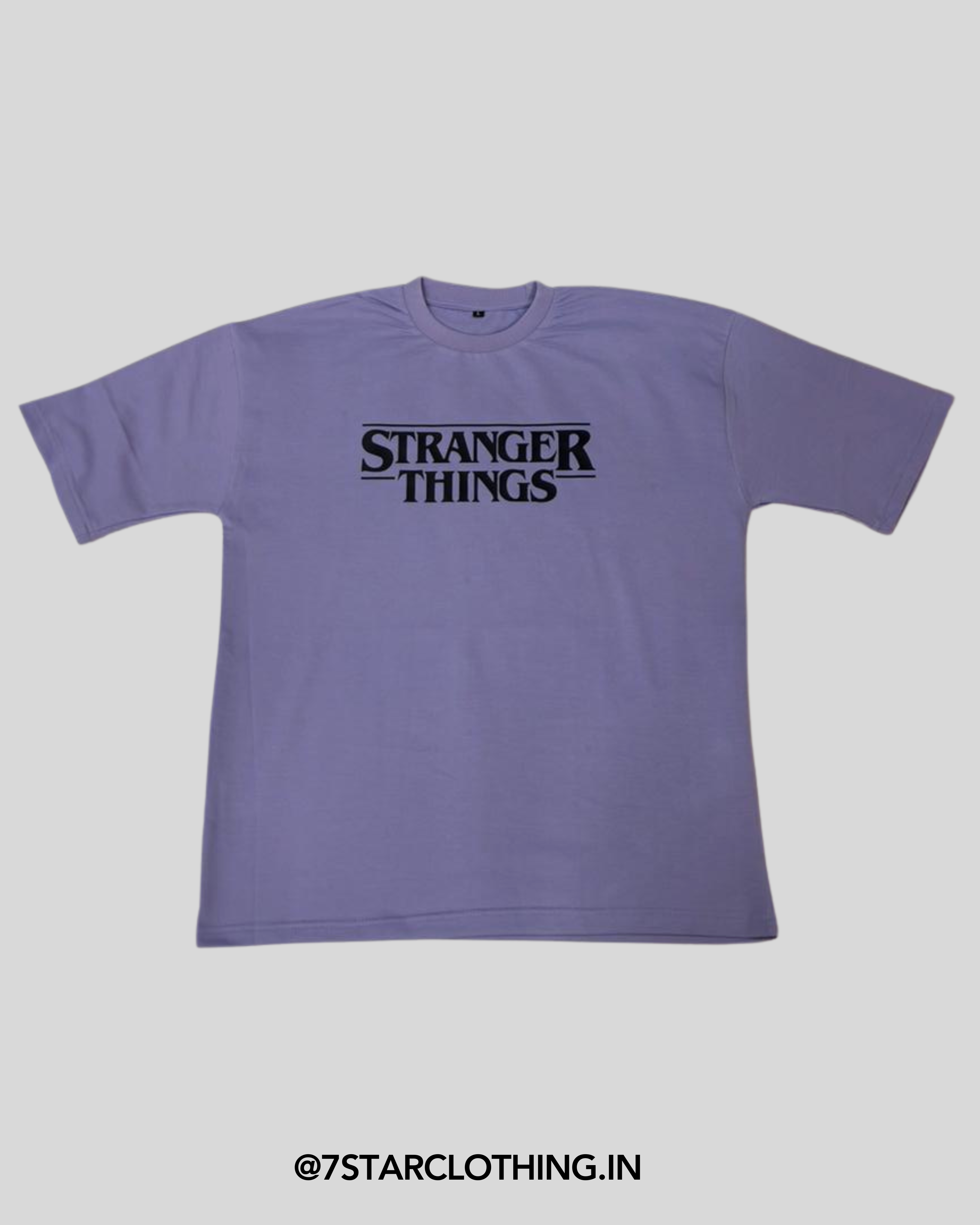 Stranger Things Themed Oversized Tshirt in 100% Cotton || Lavendar Color