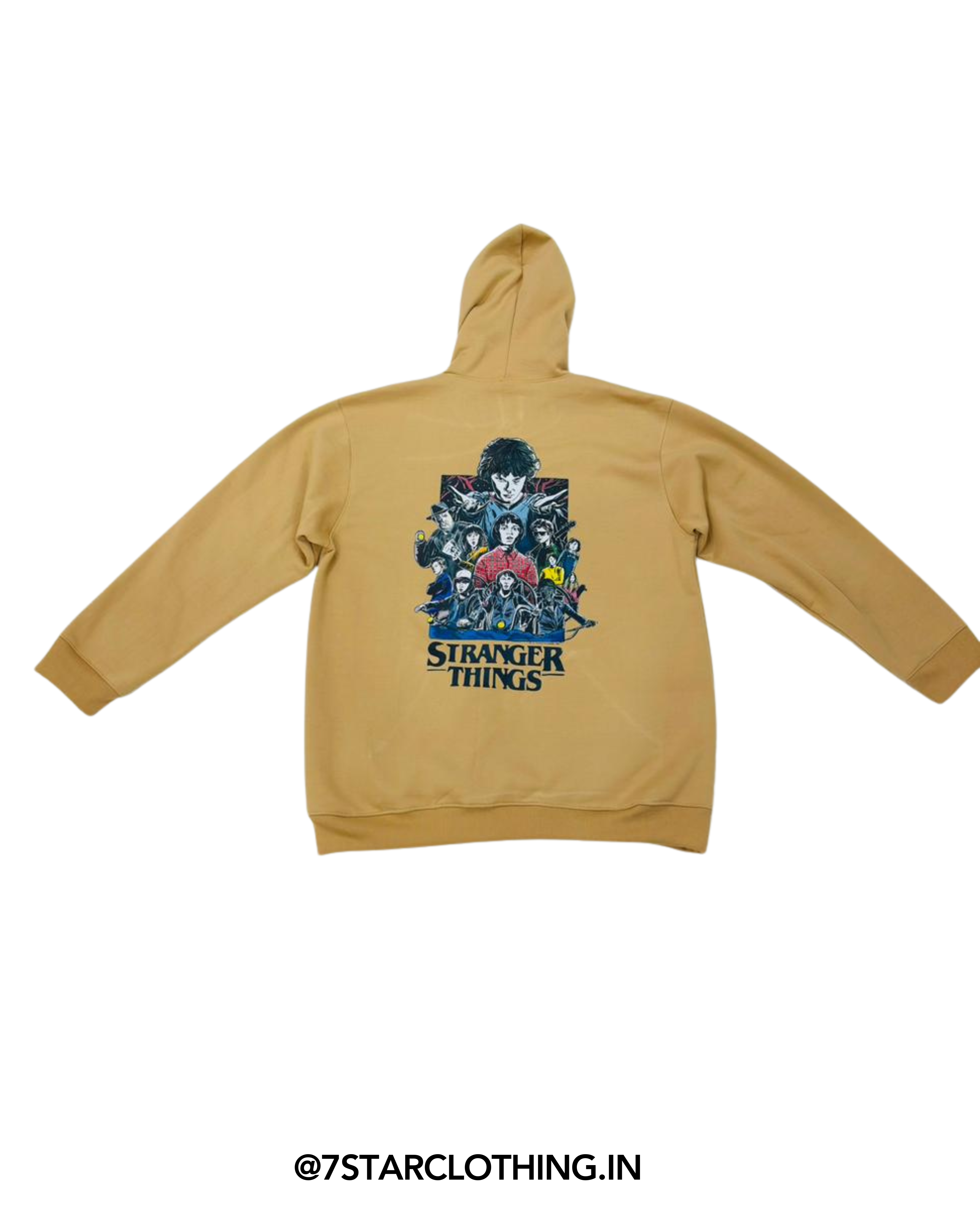 Strangers Things Cream color Hoodie in 100% Cotton