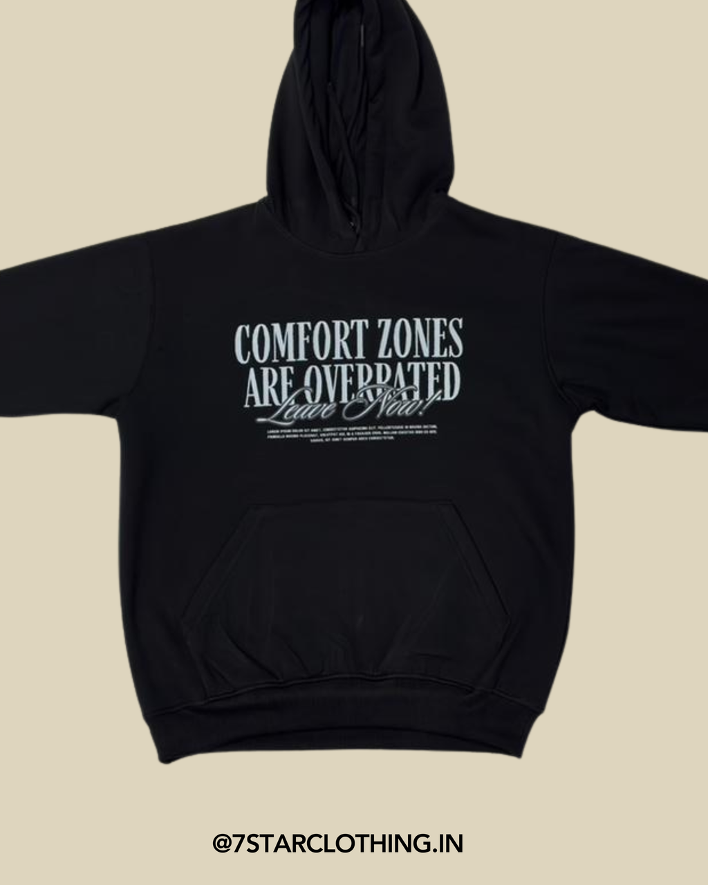 Comfort zone are overrated Design Premium hoodie in Black Color || 100% Cotton || Warm & Cosy