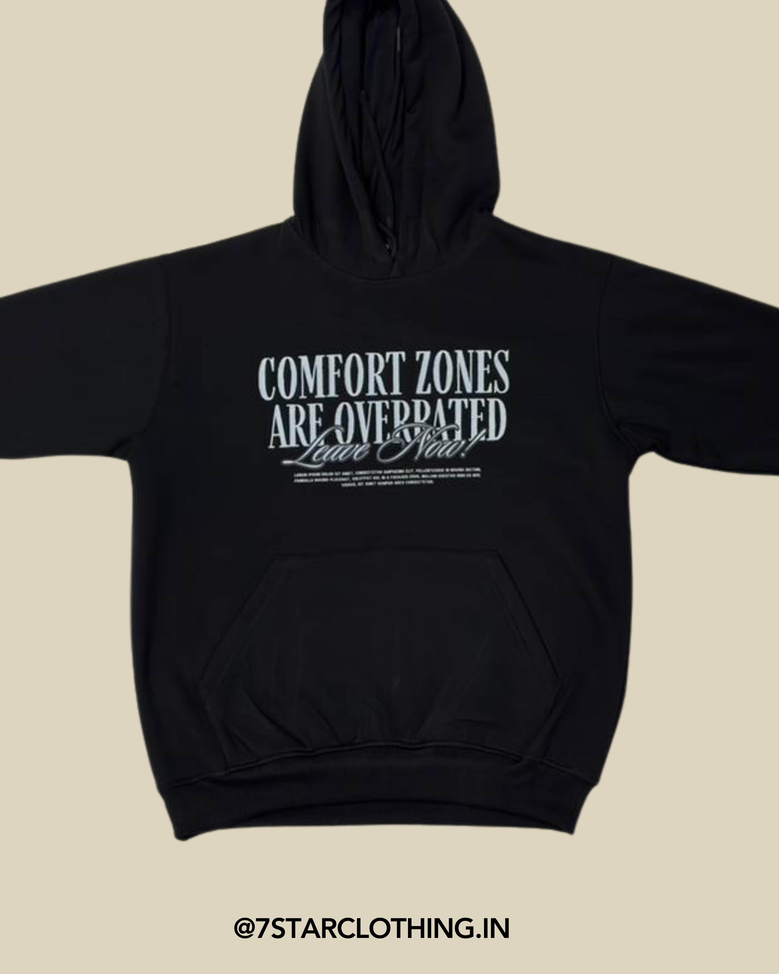 Comfort zone are overrated Design Premium hoodie in Black Color || 100% Cotton || Warm & Cosy