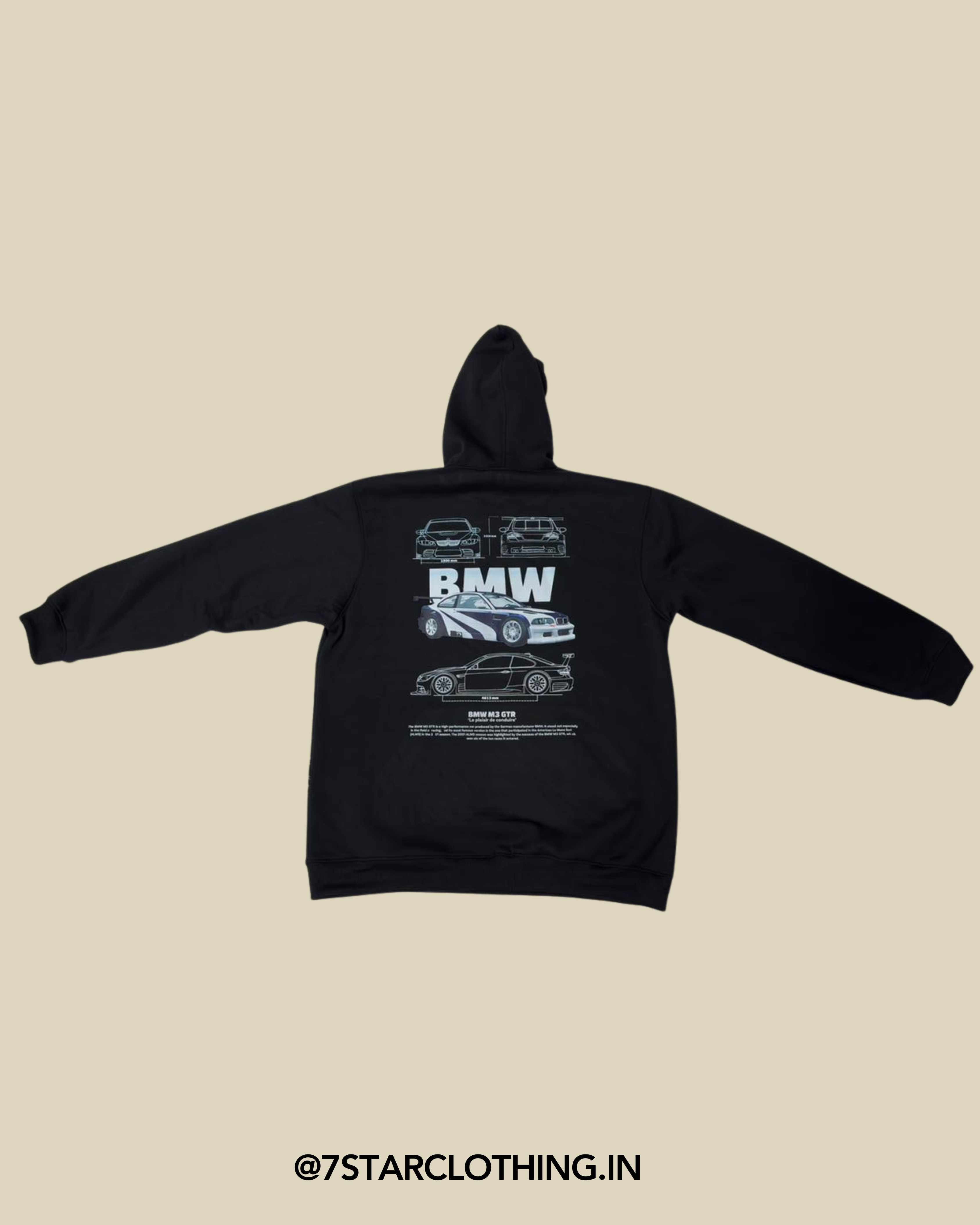 BMW Motorsports Themend Hoodie in Black Color With Premium design on Back || 100% COTTON || WARM & COSY || 340 GSM