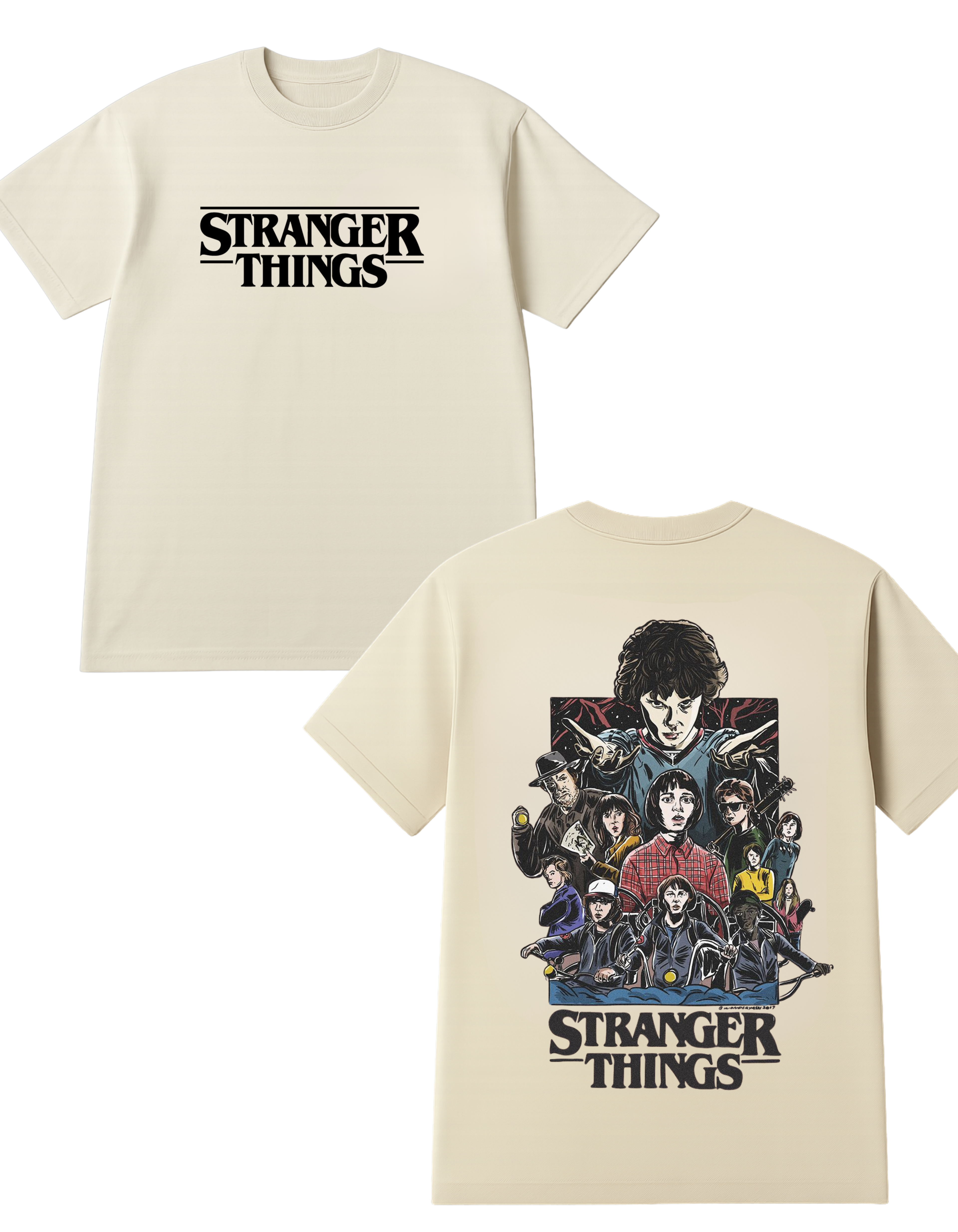 Stranger Things Themed Oversized Tshirt- 100% Cotton || 240 Gsm French terry