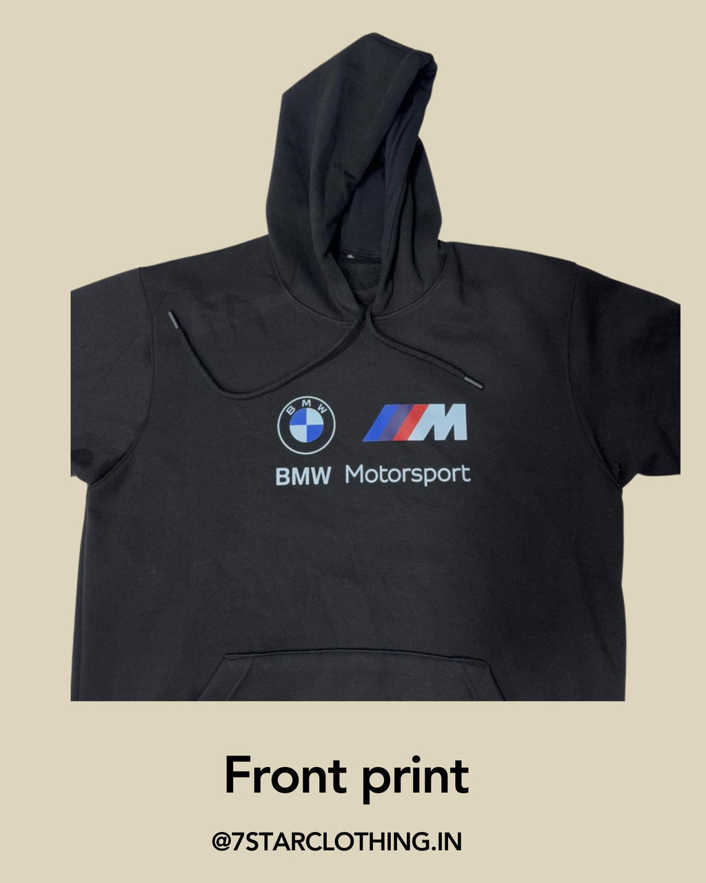 BMW Motorsports Themend Hoodie in Black Color With Premium design on Back || 100% COTTON || WARM & COSY || 340 GSM