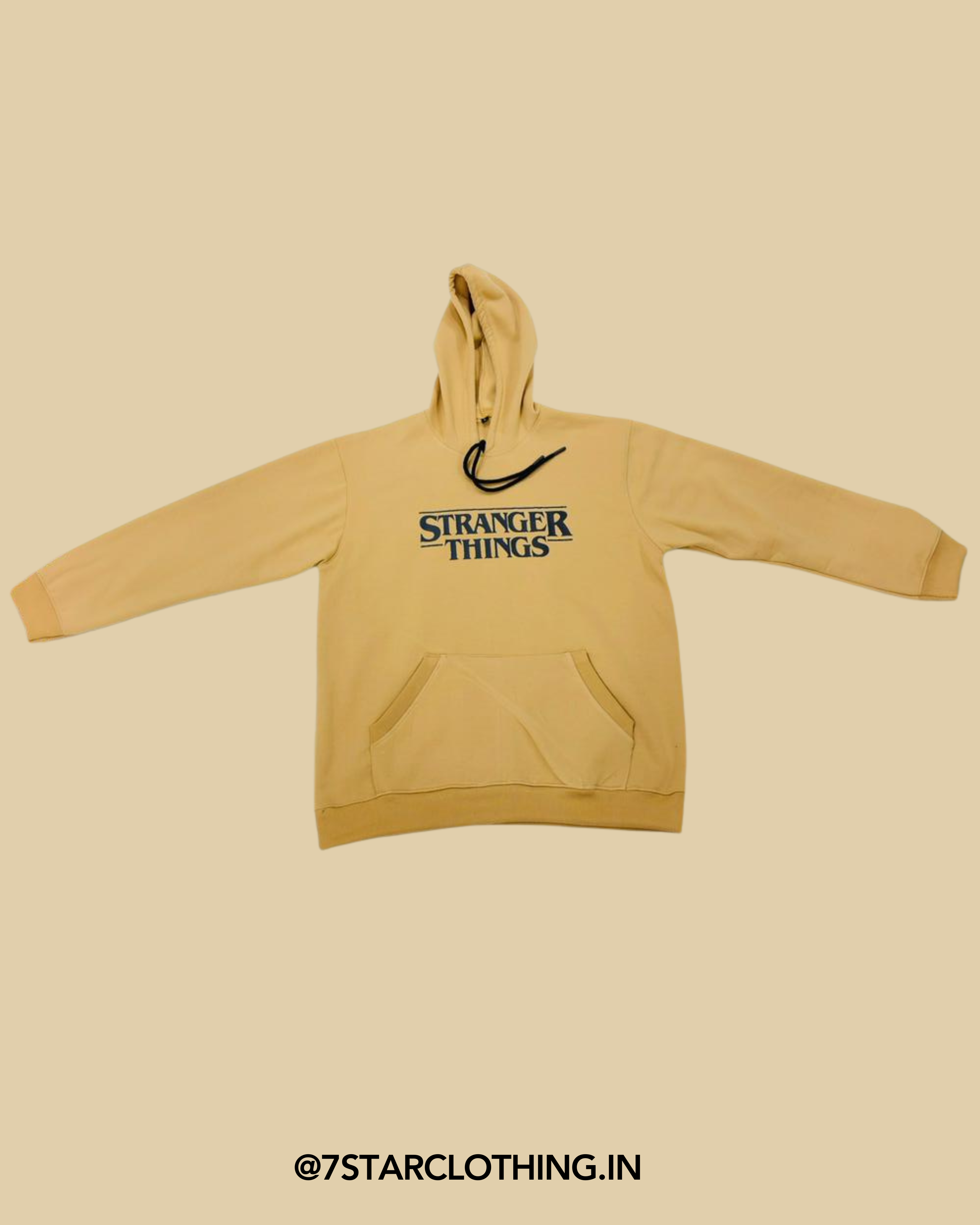 Stranger things themed Hoodie in Cream Color || 100% Cotton || Premium fabric || Warm & Cosy