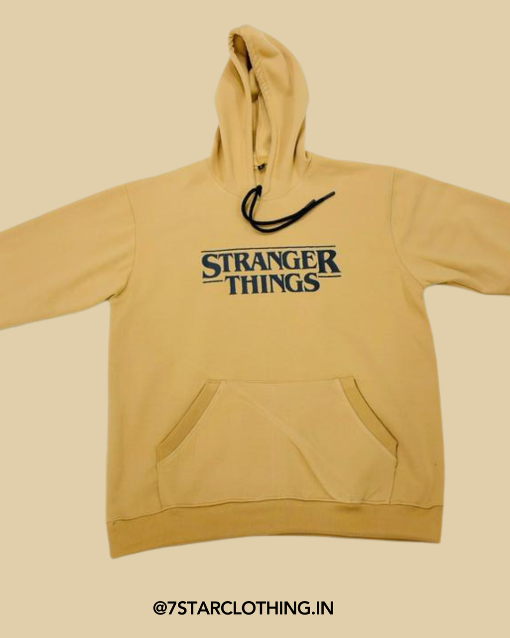 Stranger things themed Hoodie in Cream Color || 100% Cotton || Premium fabric || Warm & Cosy