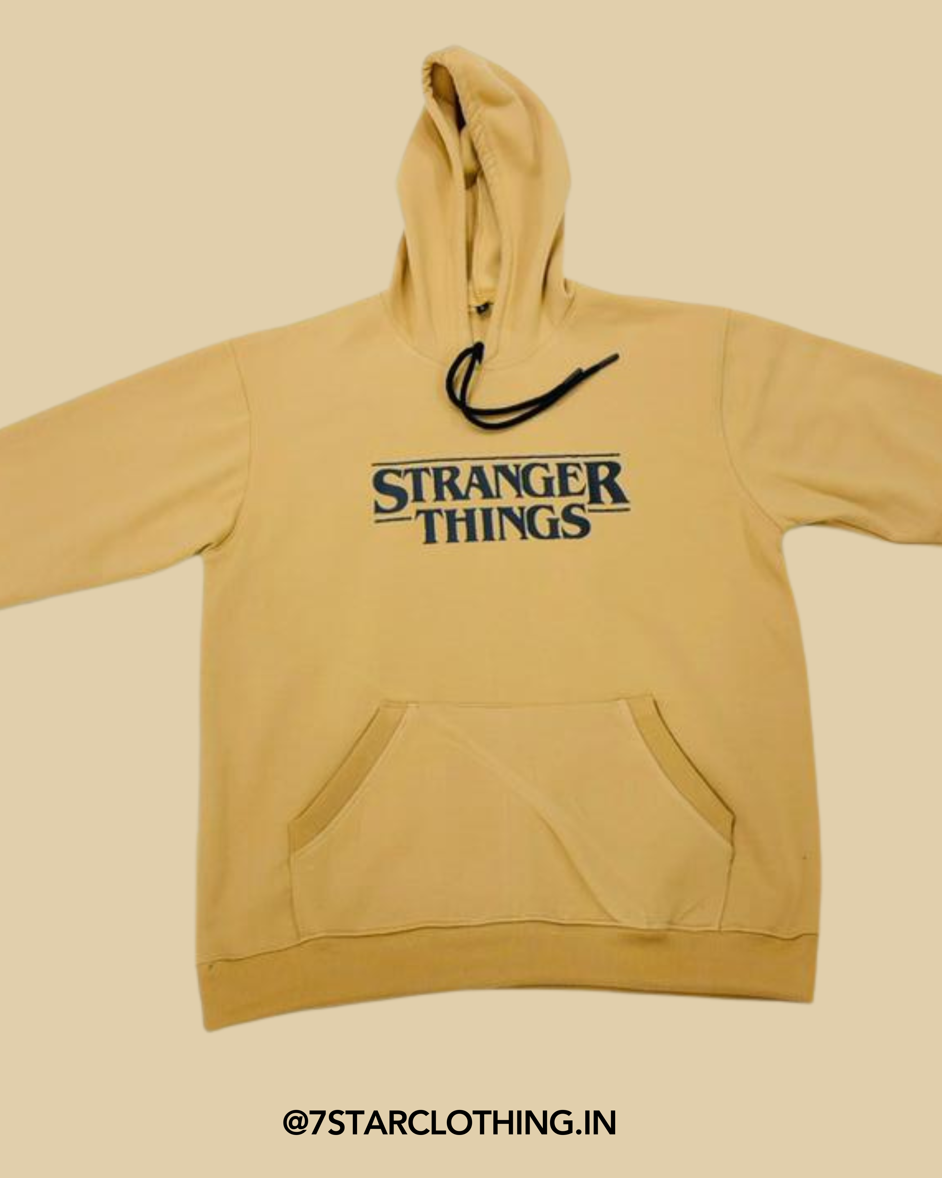 Stranger things themed Hoodie in Cream Color || 100% Cotton || Premium fabric || Warm & Cosy
