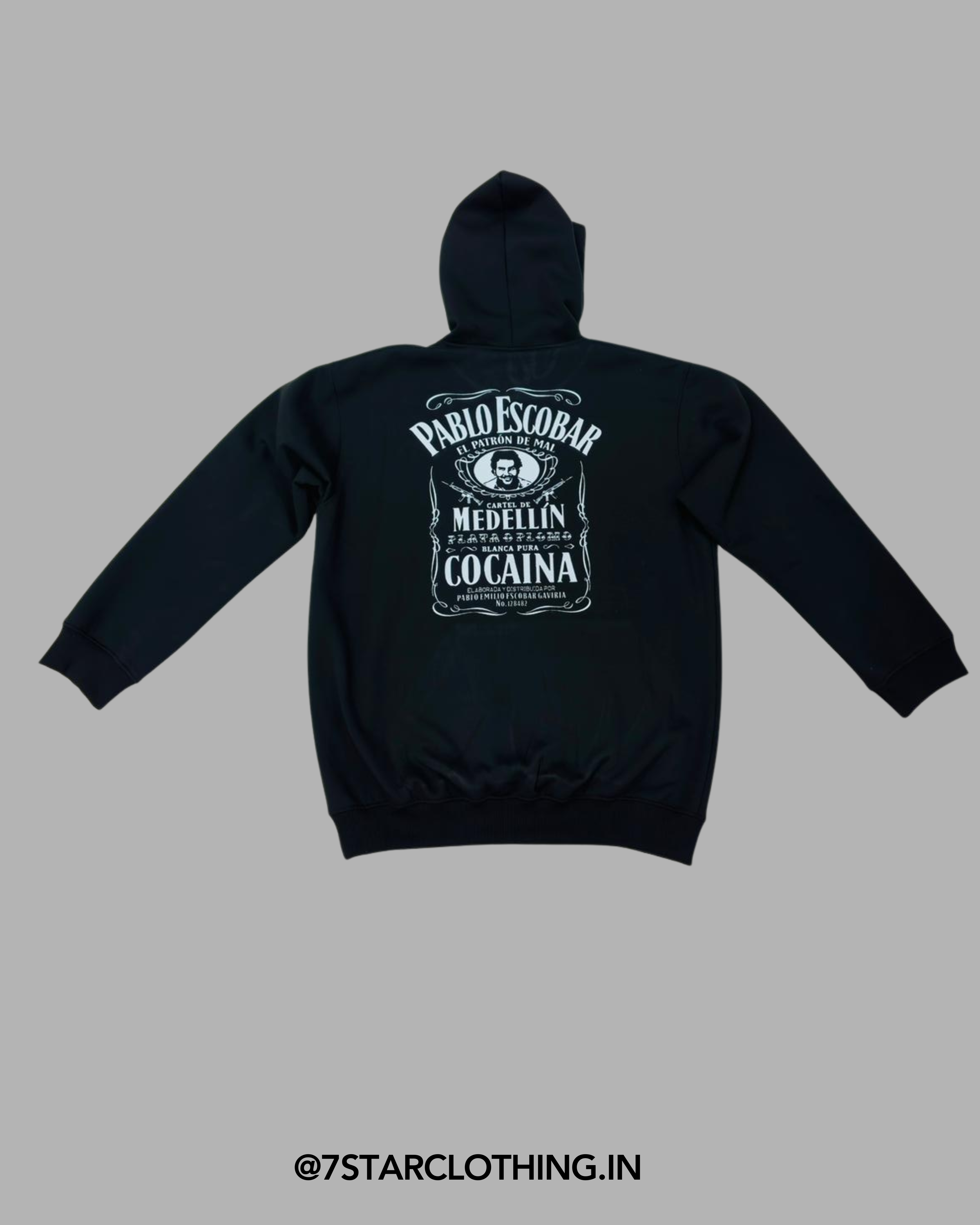 Pablo Escobar Themed Black color Hoodie in 100% cotton