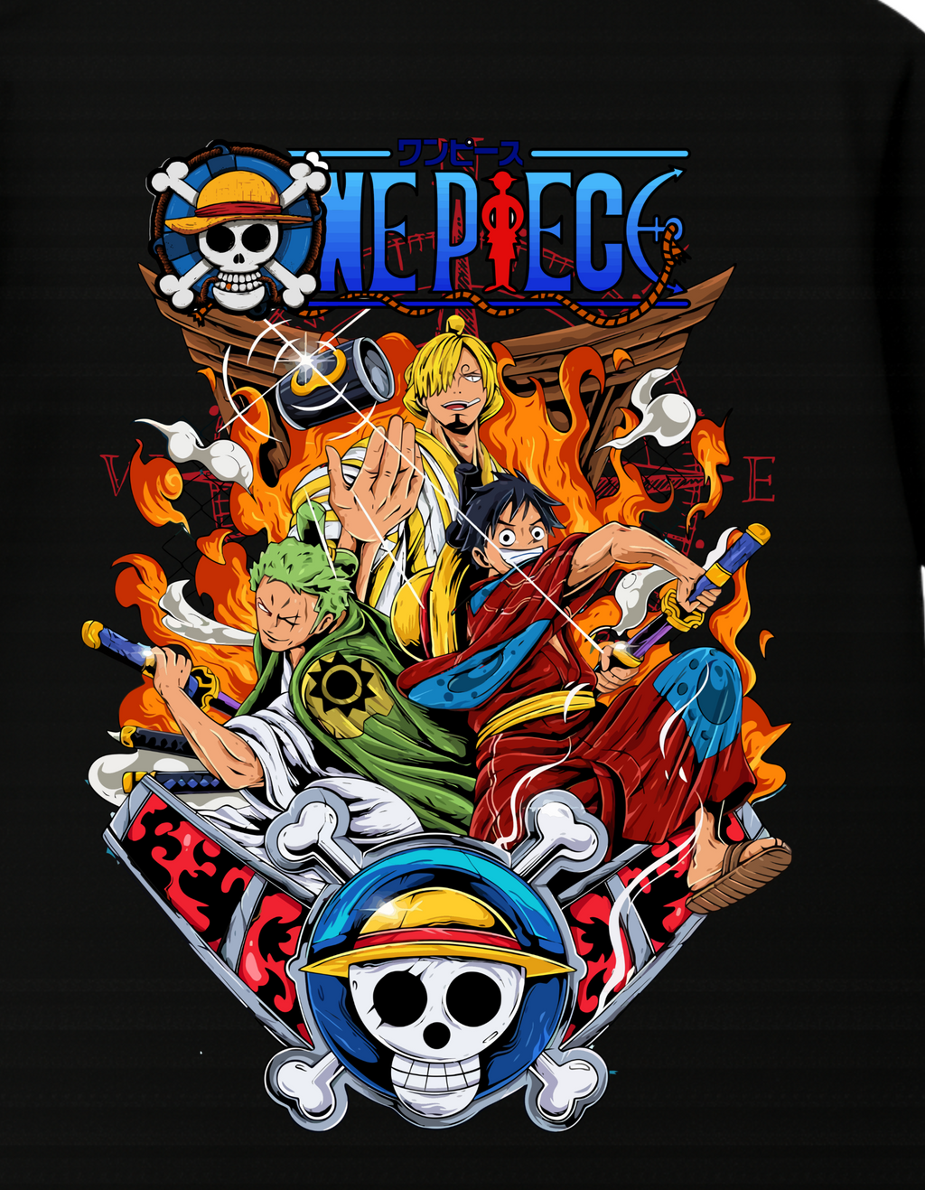 One Piece Themed Oversized Tshirt- 100% Cotton || 240 Gsm French terry