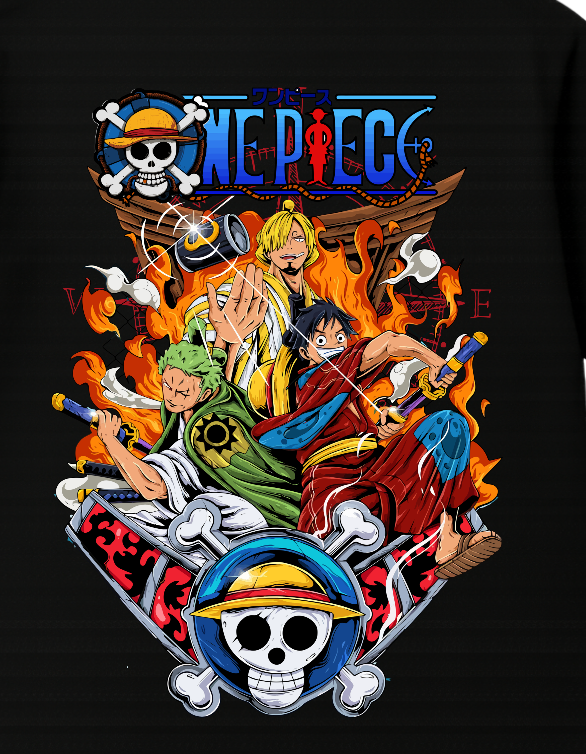 One Piece Themed Oversized Tshirt- 100% Cotton || 240 Gsm French terry
