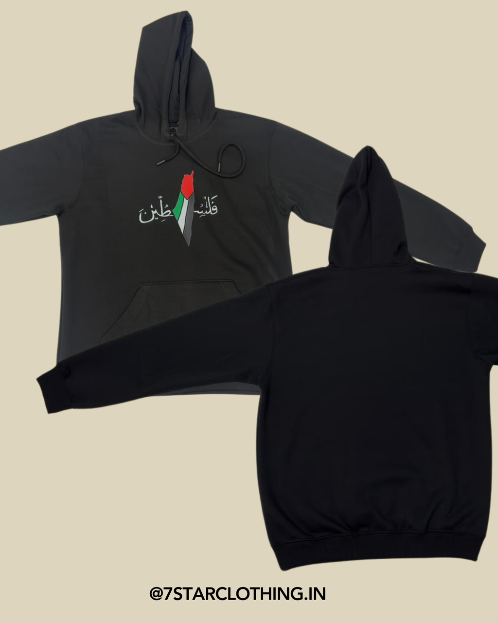 Palestine Themed Black Color Hoodie in Premium Fabric || 100% Cotton || Warm & Cosy