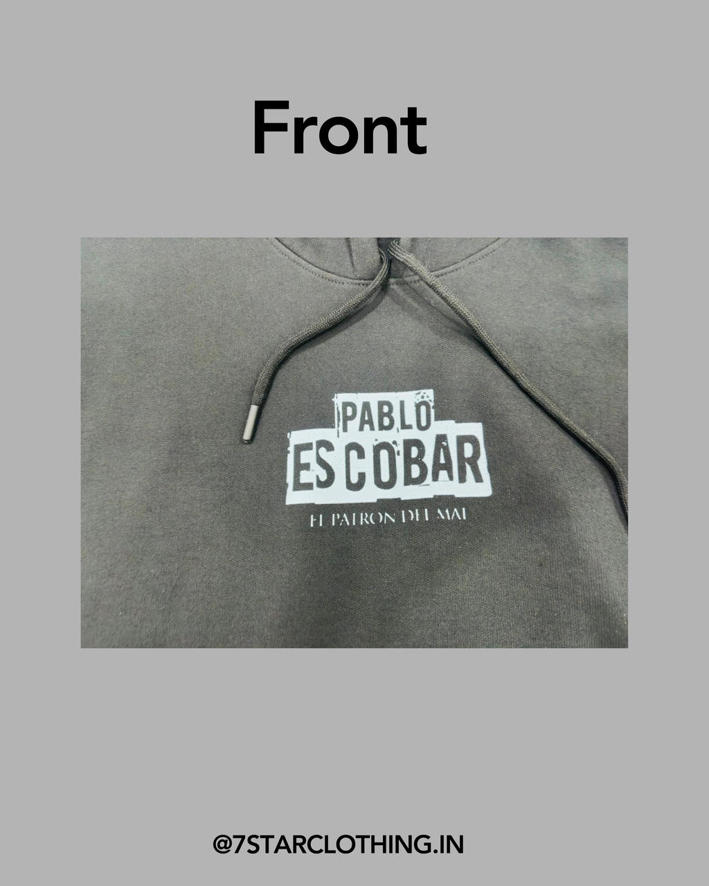 Pablo Escobar Themed Black color Hoodie in 100% cotton