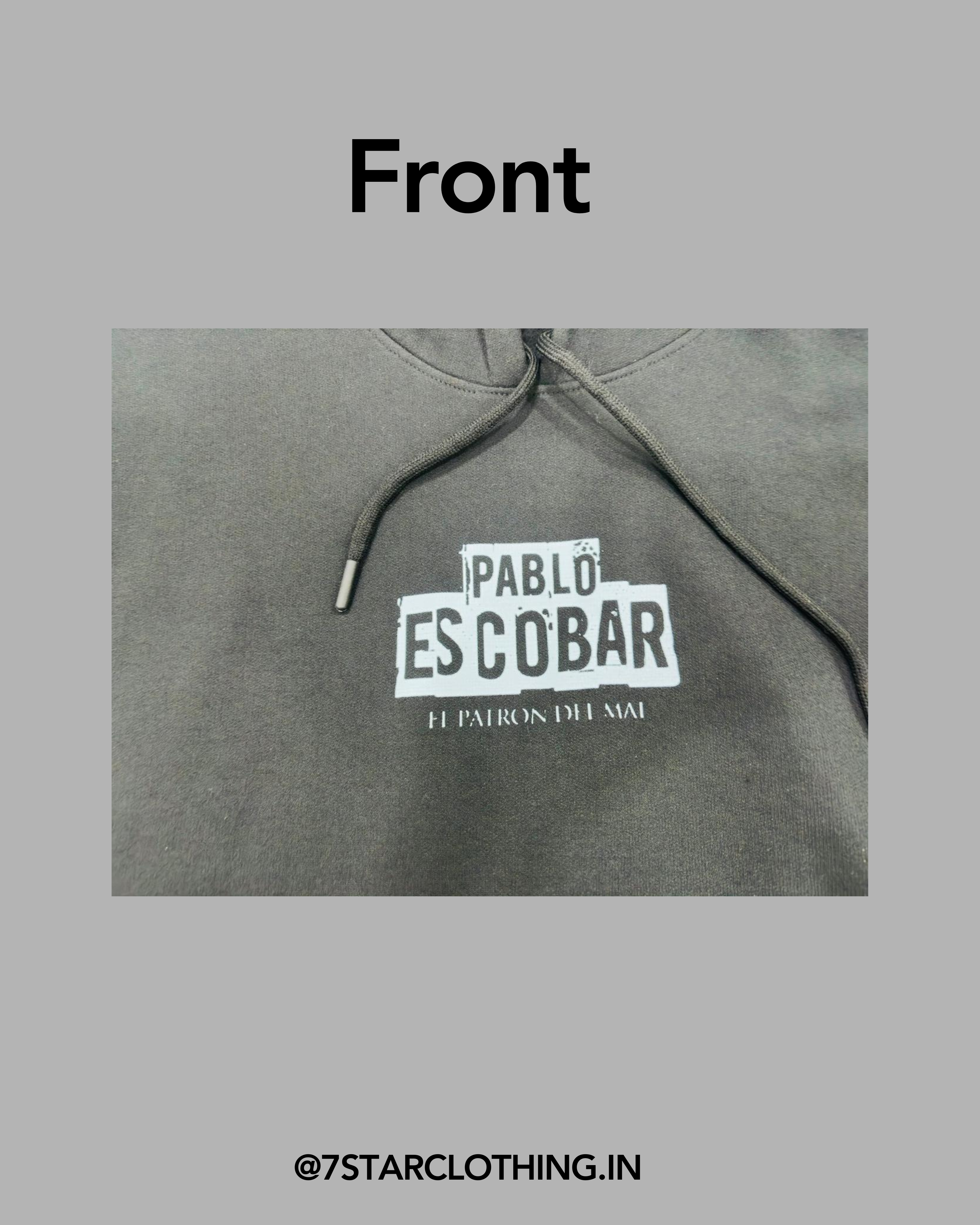 Pablo Escobar Themed Black color Hoodie in 100% cotton