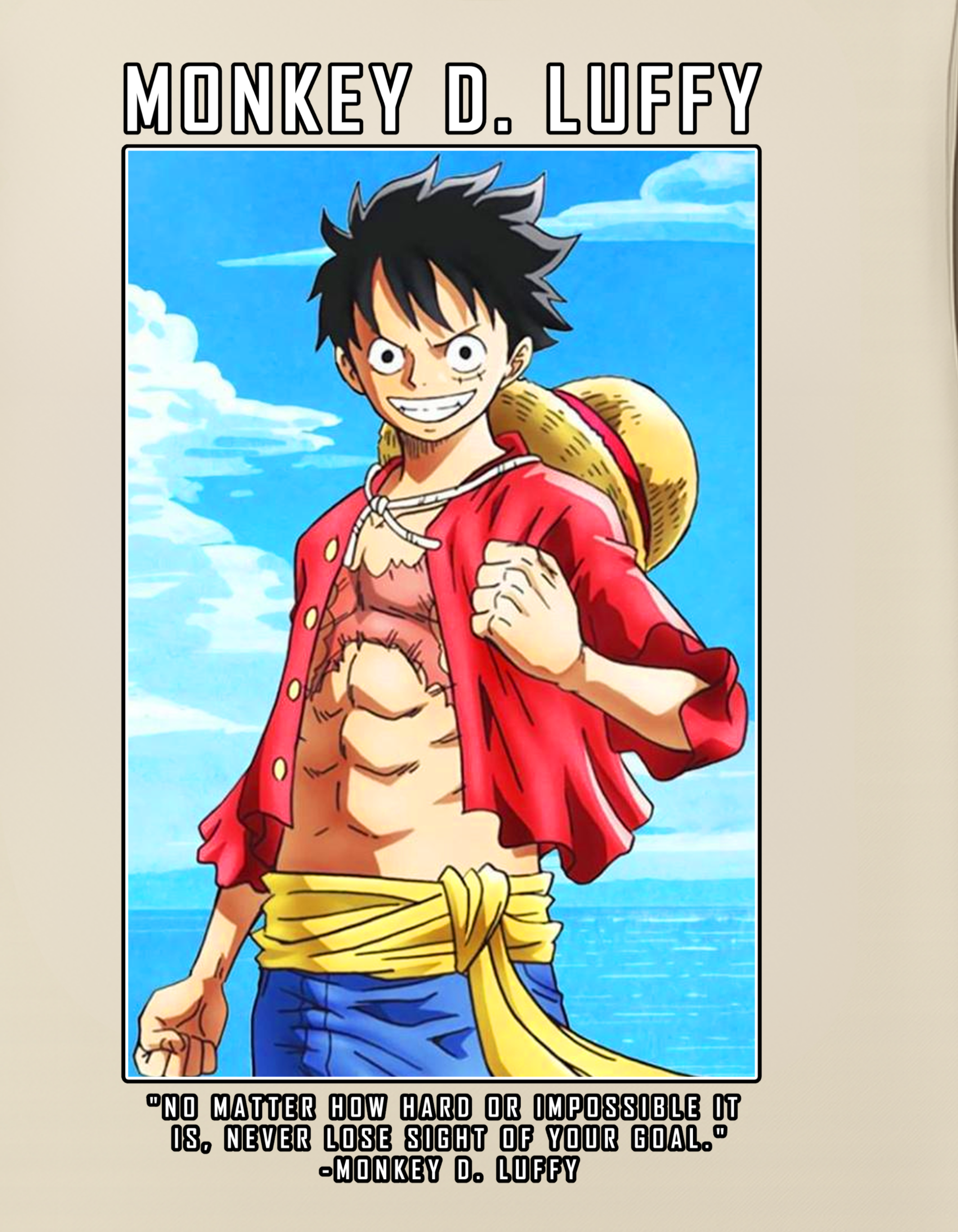 Monkey D. Luffy Themed Oversized Tshirt- 100% Cotton || 240 Gsm French terry