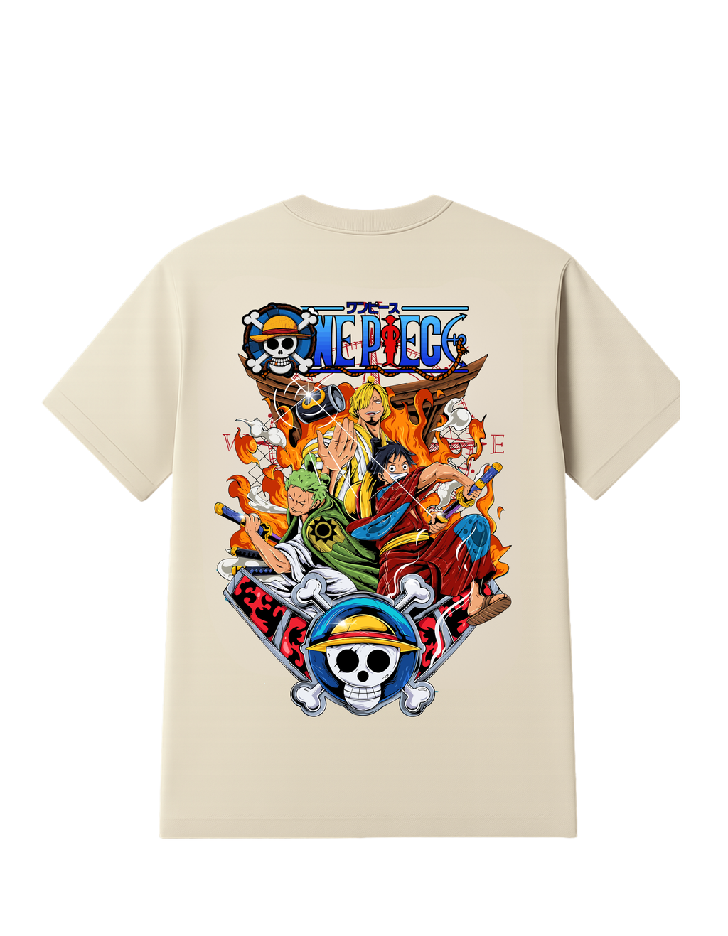 One Piece Themed Oversized Tshirt- 100% Cotton || 240 Gsm French terry