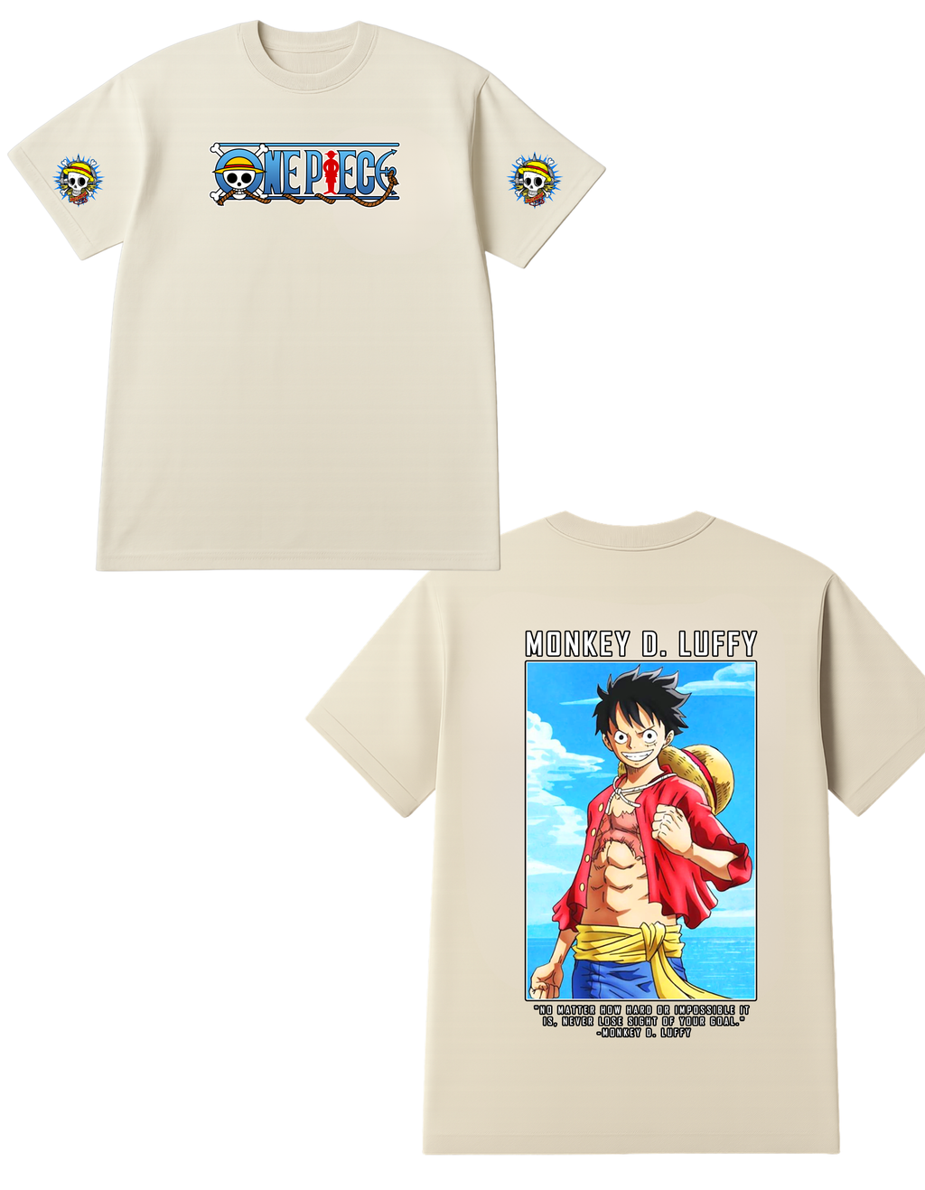Monkey D. Luffy Themed Oversized Tshirt- 100% Cotton || 240 Gsm French terry