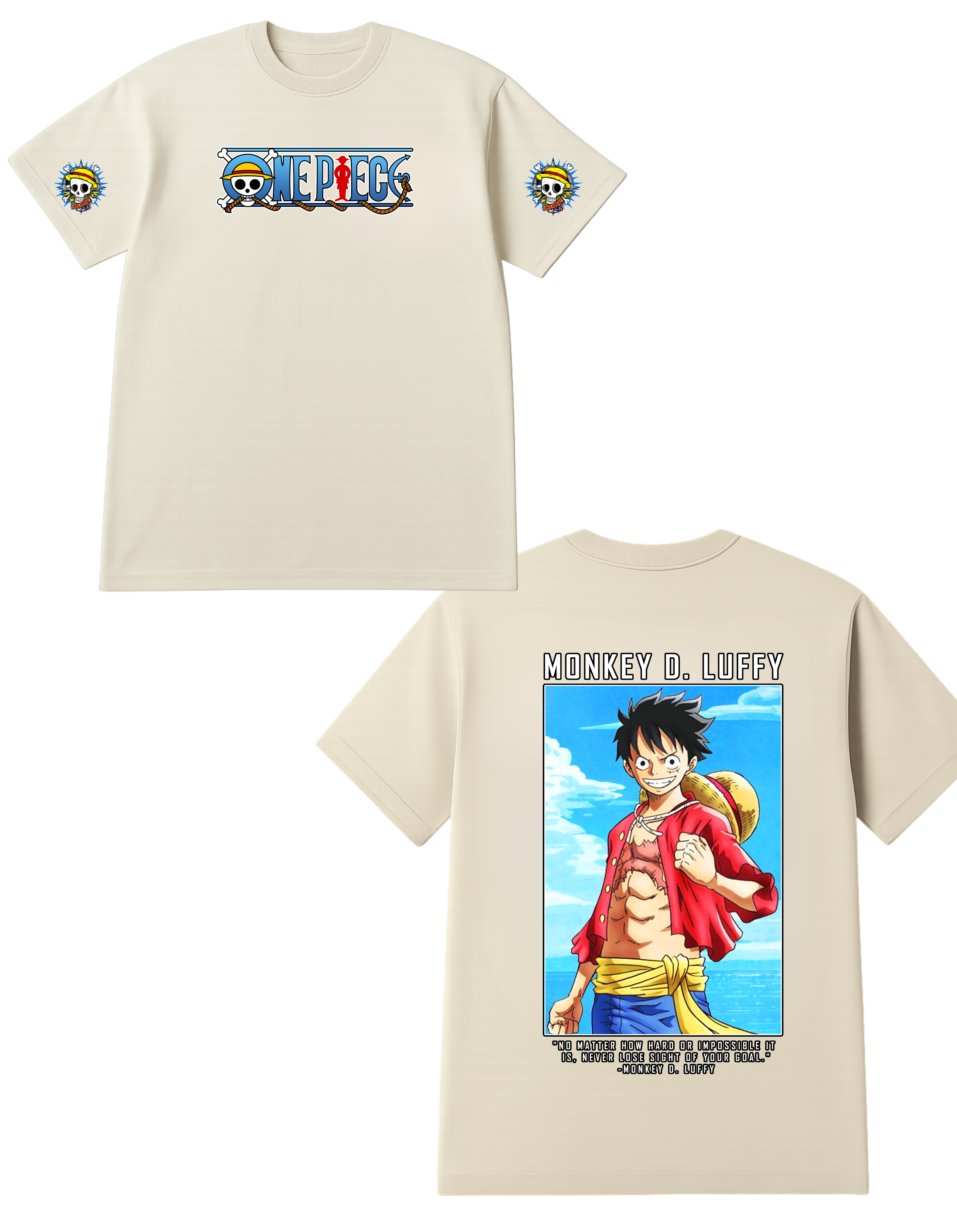 Monkey D. Luffy Themed Oversized Tshirt- 100% Cotton || 240 Gsm French terry