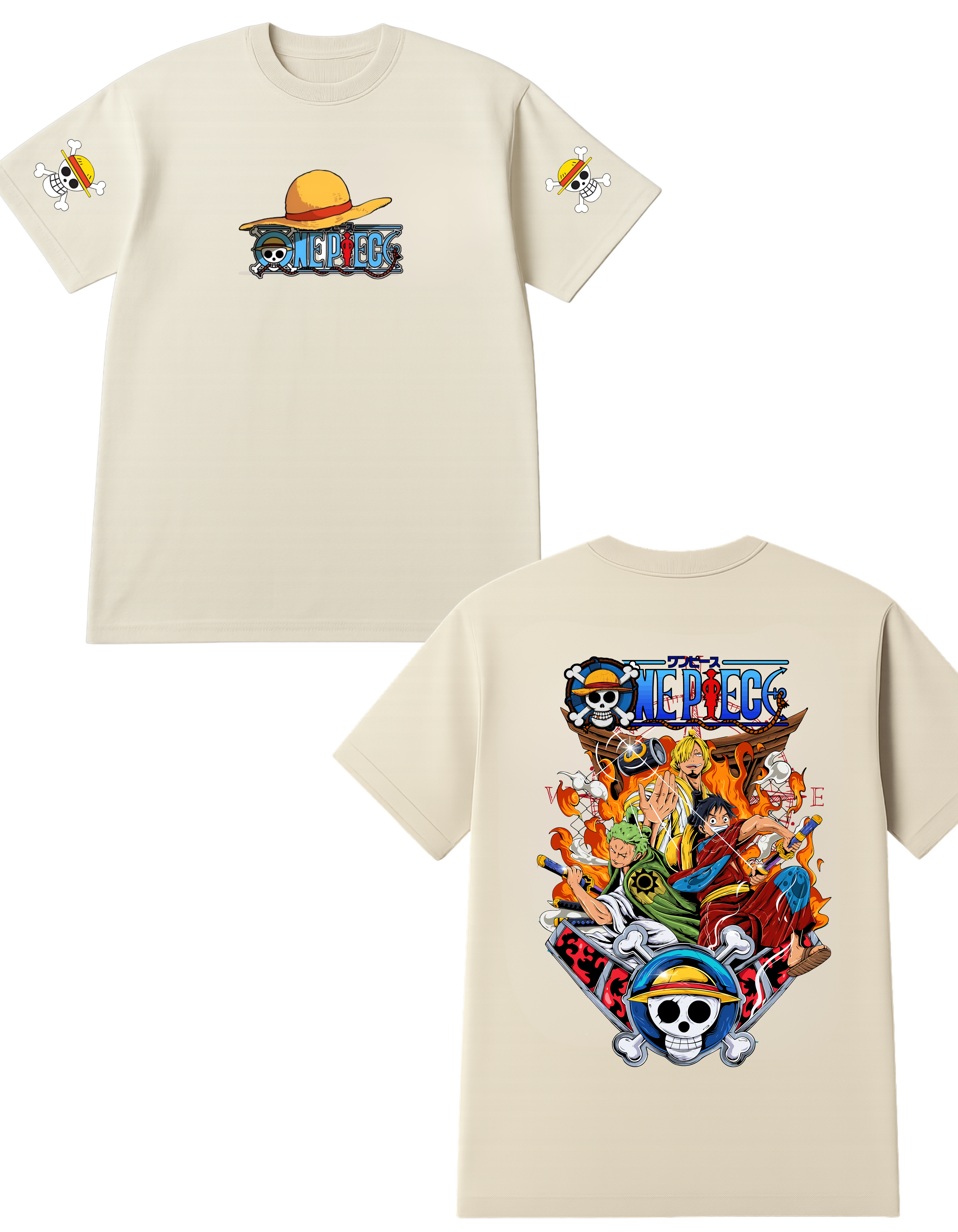 One Piece Themed Oversized Tshirt- 100% Cotton || 240 Gsm French terry