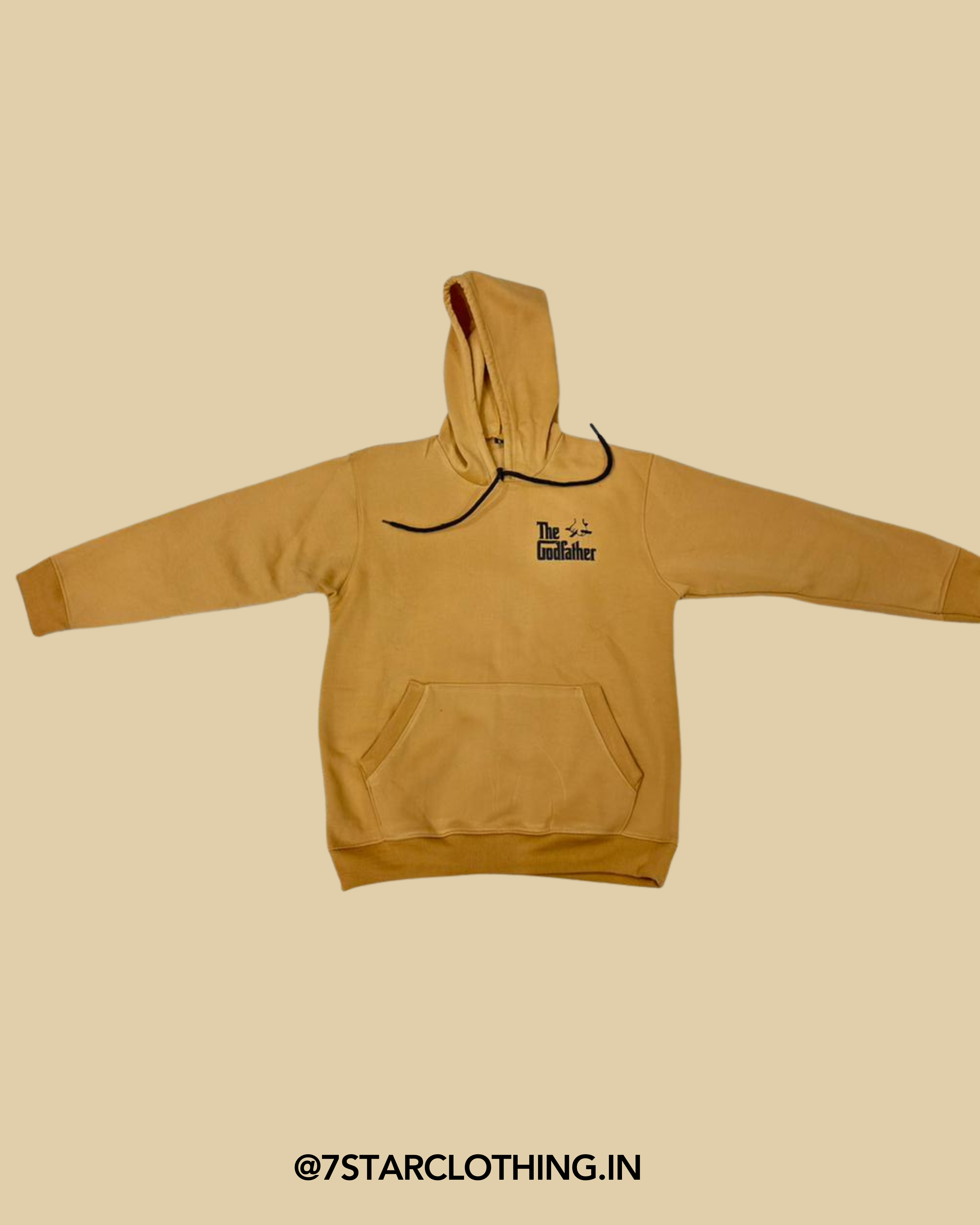 The Godfather Themed Hoodie in Cream Color Premium Fabric and premium design || 100% COTTON || WARM & COSY || 380 GSM