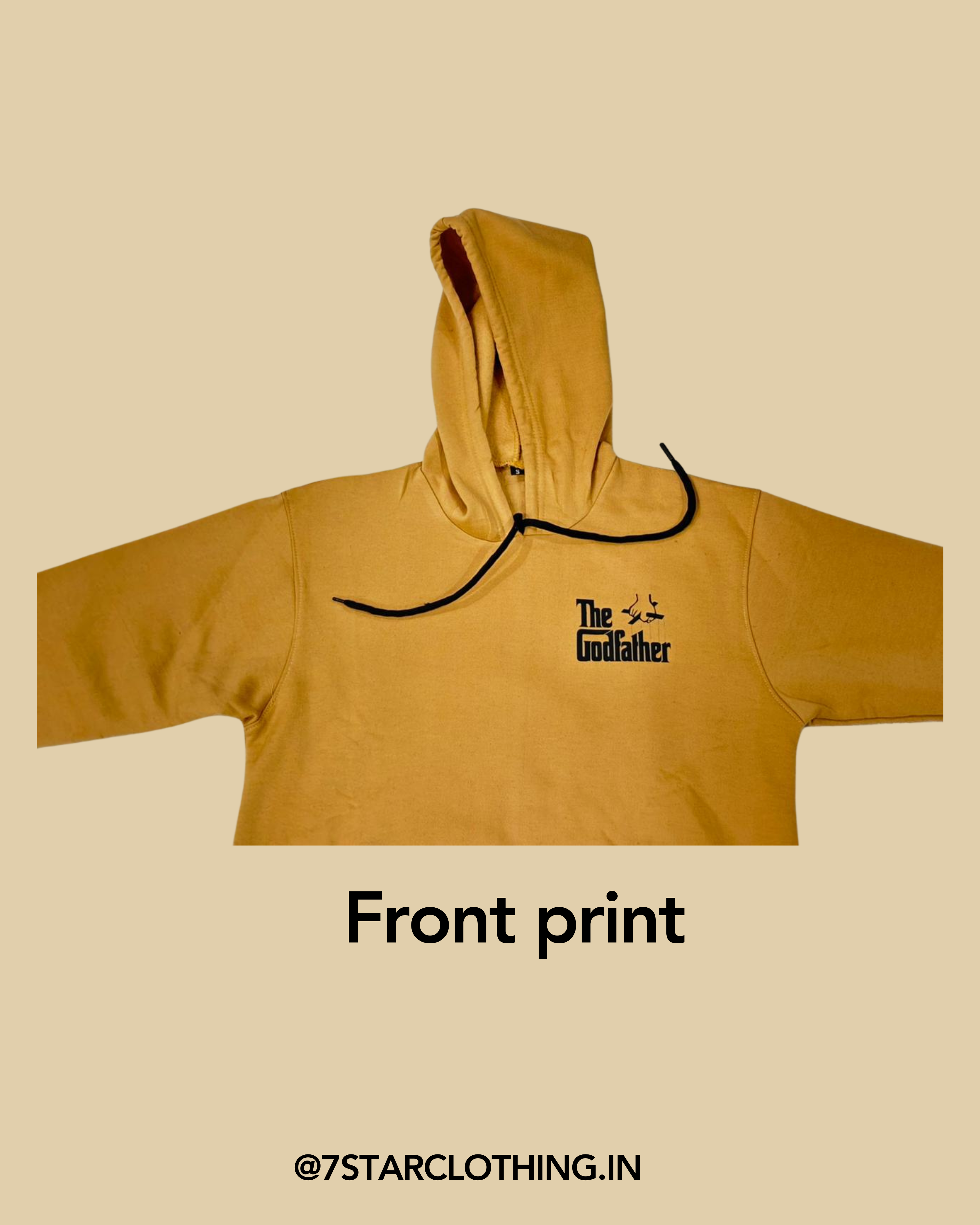 The Godfather Themed Hoodie in Cream Color Premium Fabric and premium design || 100% COTTON || WARM & COSY || 380 GSM