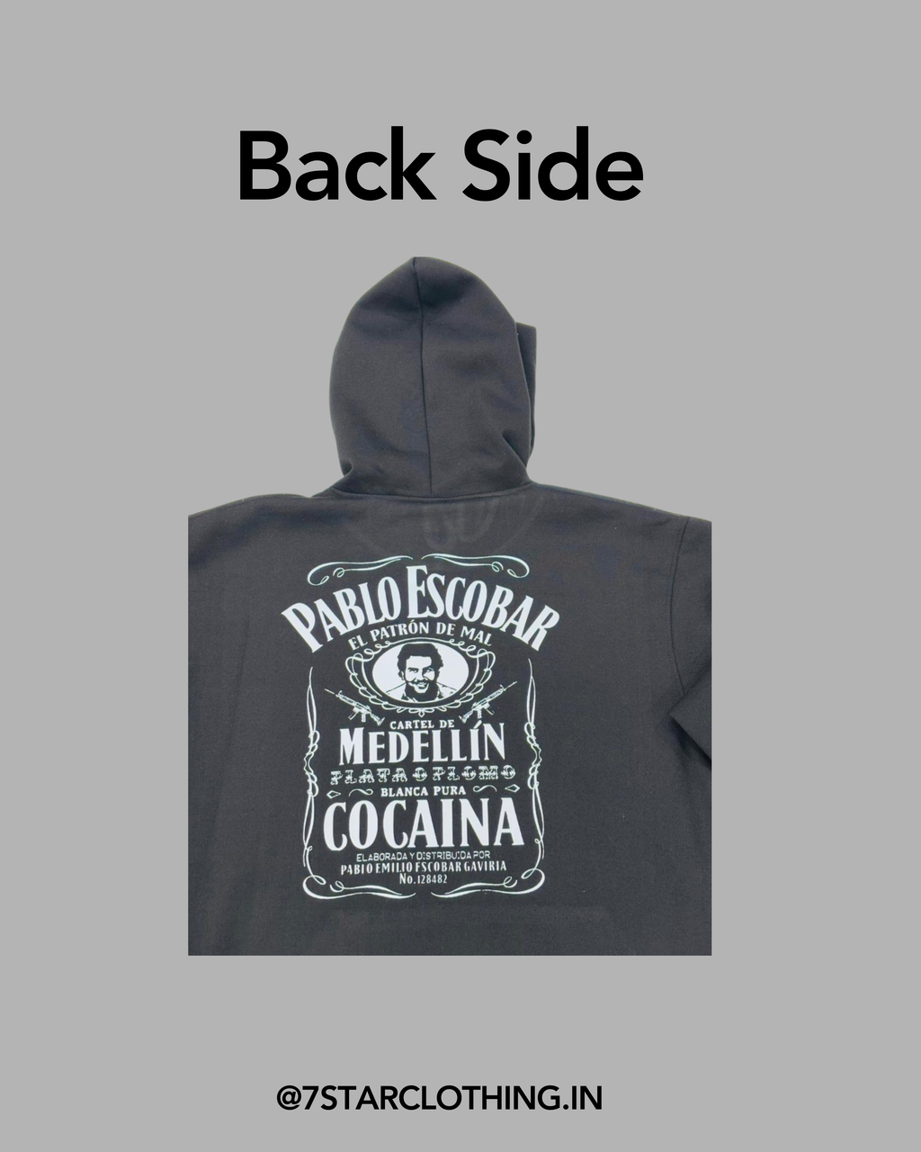 Pablo Escobar Themed Black color Hoodie in 100% cotton