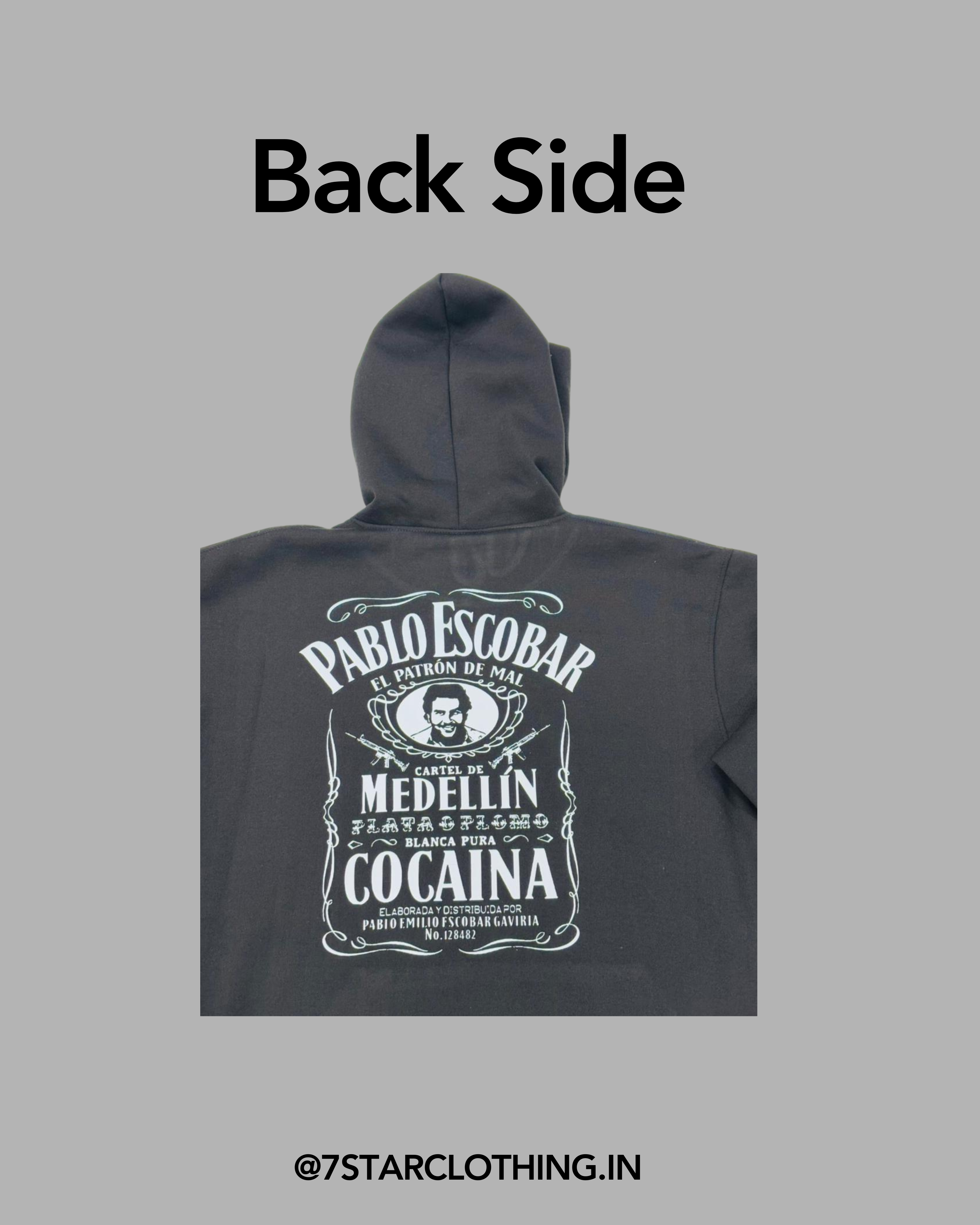 Pablo Escobar Themed Black color Hoodie in 100% cotton