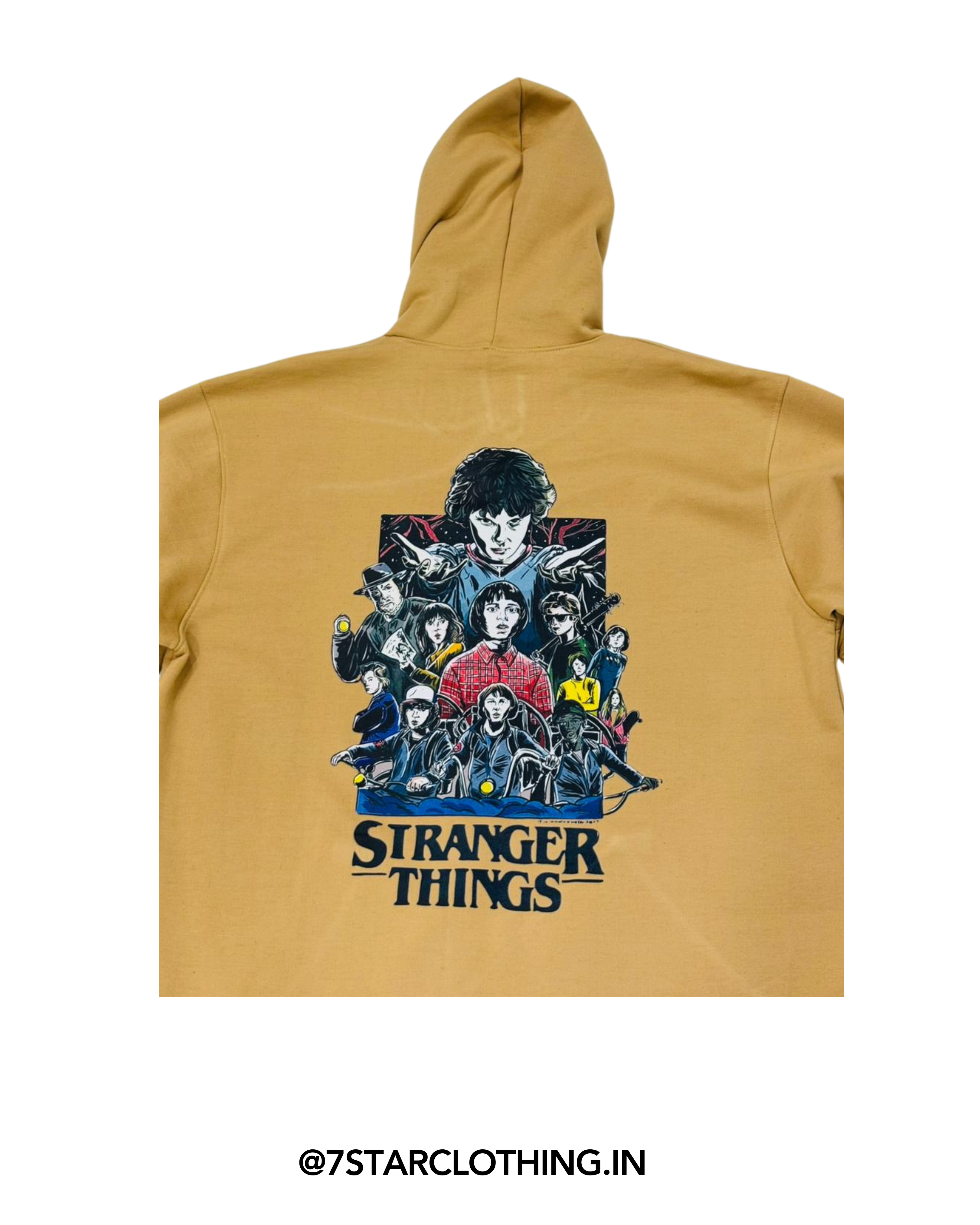 Strangers Things Cream color Hoodie in 100% Cotton