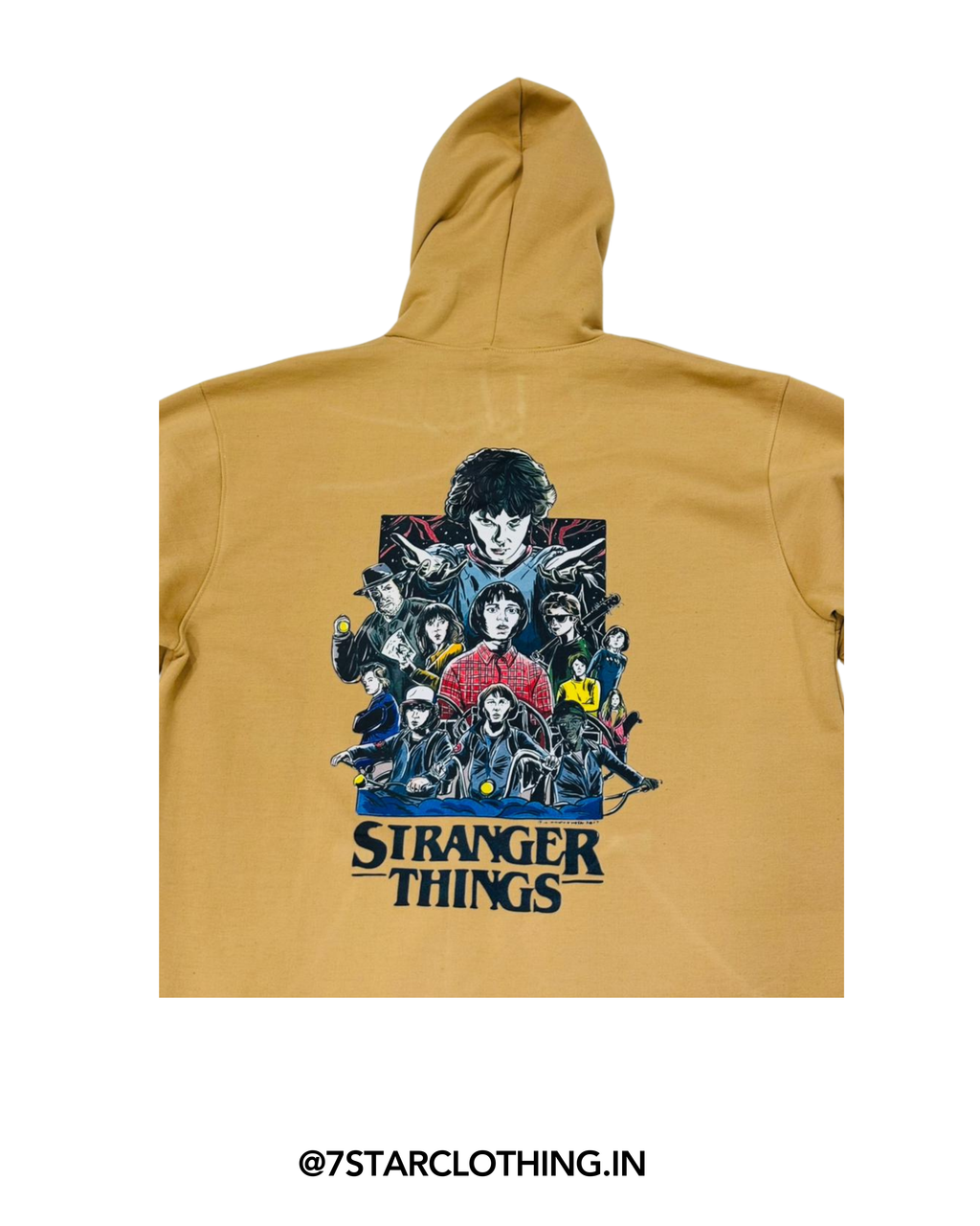Strangers Things Cream color Hoodie in 100% Cotton
